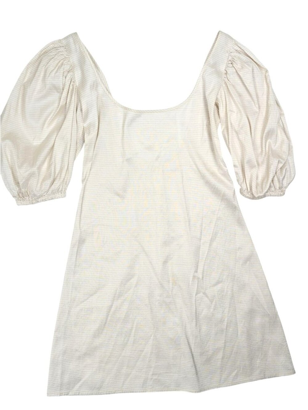 Georgia Alice Silk Puff Sleeved Mini Dress in Ivory